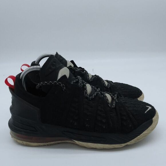 Nike LeBron‎ 18 Low Black University Red Basketball Sneakers  Size 5.5Y (Women’s - Picture 2 of 10